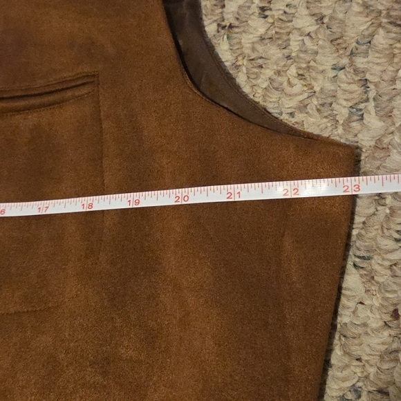 Paul Jones Mens Size XL Brown Faux Suede Vest Suit Western Cowboy - Picture 5 of 8